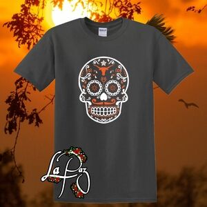 Texas Longhorns Calavera Sugar Skull Tshirt